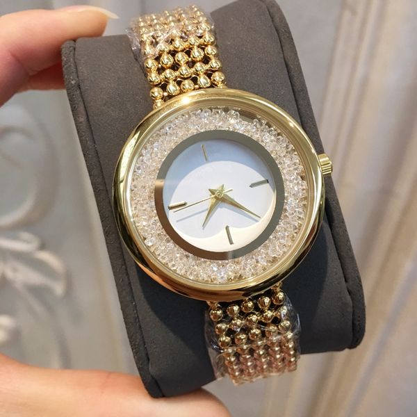 

2020 quality fashion women watch diamond bracelet chain quartz movement casual dress quartz casual watch relojes de marca mujer, Slivery;brown