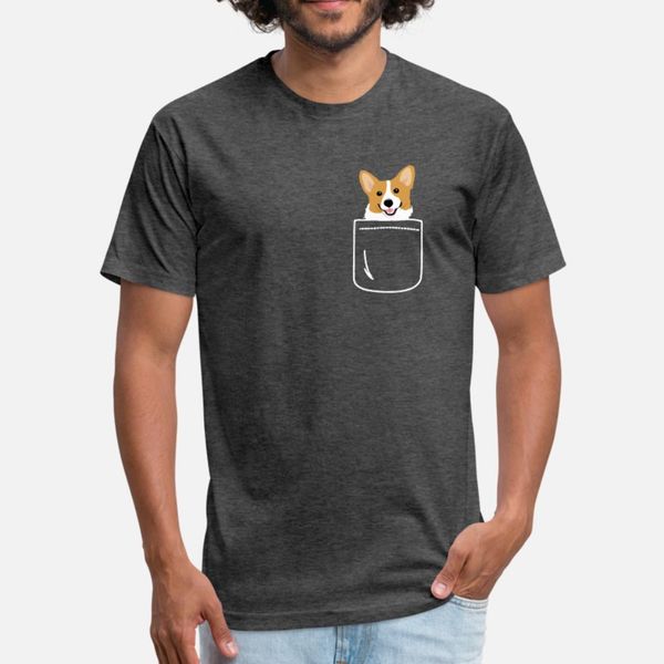 

corgi in pocket funny cute puppy big happy smile t shirt men customized cotton crew neck letter fit funny spring letters shirt