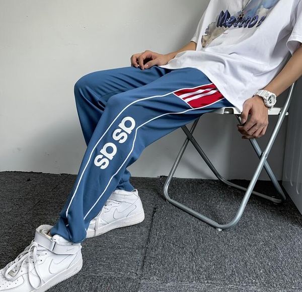 

mens sweatpants with letters embroidery new fashion track pants for men jogger pants drawstring long pant s-2xl 2 colors, Black
