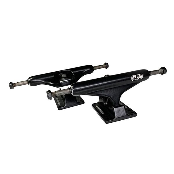 

1 pair polished aluminum alloy skateboard longboard trucks set - black - strong & durable (21x7x7 cm