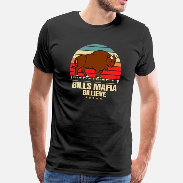 

vintage bills mafia billieve gift buffalo t shirt men character 100% cotton round collar novelty crazy humor spring slim shirt