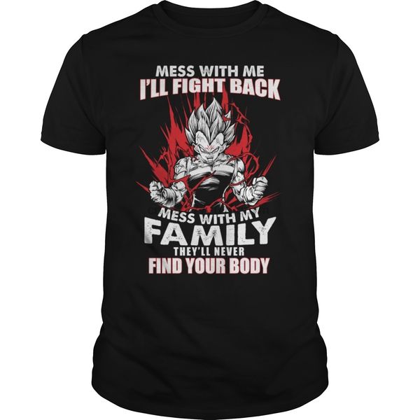 

men tshirt super saiyan majin vegeta i'll fight back t-shirt(1) cool printed t-shirt tees top