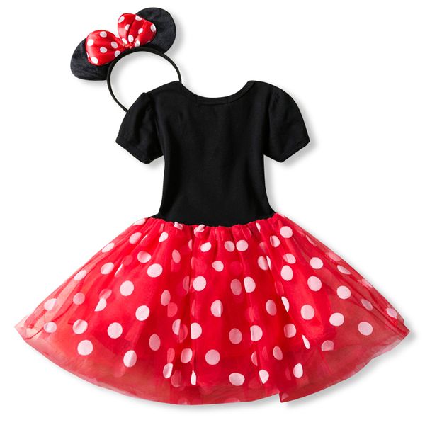 

baby girls princess dress kids christmas cartoon mouse clothes headband children carnival birthday party costumes, Red;yellow