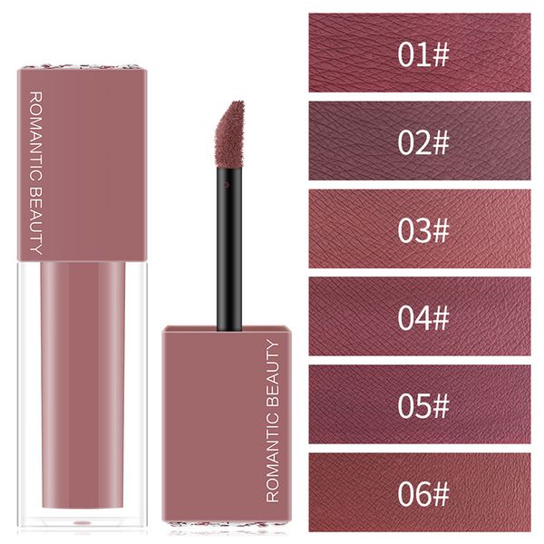 Lucidalabbra opaco a 6 colori Rossetto liquido impermeabile a lunga durata