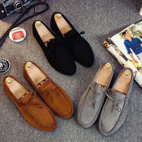 

2020 spring new korean-style frosted beine shoes loafers men breathable casual lazy flat shoes sneakers men t02 loafers, Black