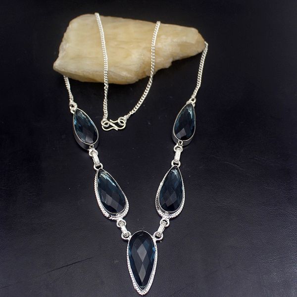 

amazing new arrival shiny bluez silver color women necklace chain 20 inch hd221