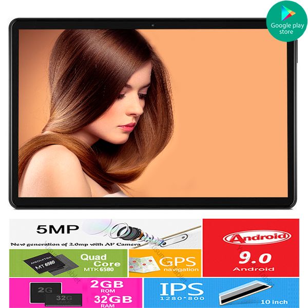 

sales android 9.0 pie os google play 10 inch tablet 3g phone call 32gb rom dual sim cards wifi a-gps ips 2.5d glass tablets pc
