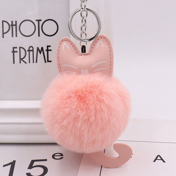 

2020 мода брелок cat soft pompom животные хвоста волосы шарик брелок автомобиль дама автомобиль сумка брелок бесплатная доставка, Silver