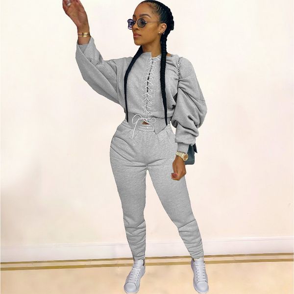 

panel women outfit women tracksuit sweater suit plus size sport wear jogging sportwear set casual dress two-pc simplee outfit long sleeve-3, Gray