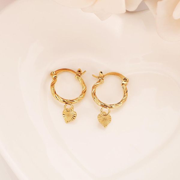 

gold color charm love heart earrings for women girl special design christian party jewelry god mother wedding bridal gifts, Silver