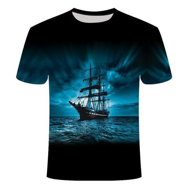 

european and american men 3dt summer printing color block 3d 3d print shirts humor horror anime men clothing