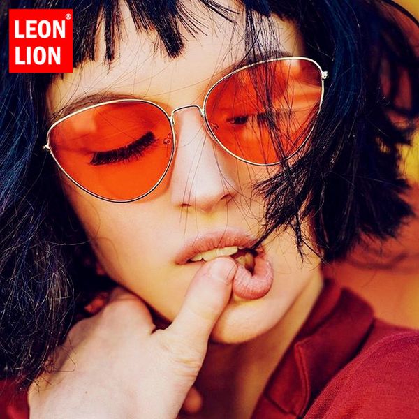 

leonlion 2020 small cat eye sunglasses women brand designer glasses women vintage eyeglasses women/men feminino, White;black