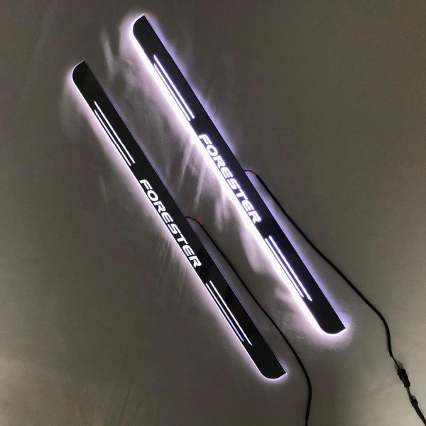 

express delivery led door sill plate strip welcome light threshold guard protectors for forester