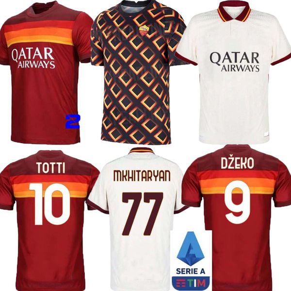 

20 21 as rome home red de rossi dzeko zaniolo totti perotti kolarov soccer jerseys 2020 2021 away white football shirt training suit, Black;yellow