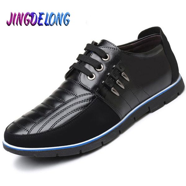 

new men's casual shoes summer autumn leather men shoes fashion men loafers italy handmade male business wedding dress shoes, Black