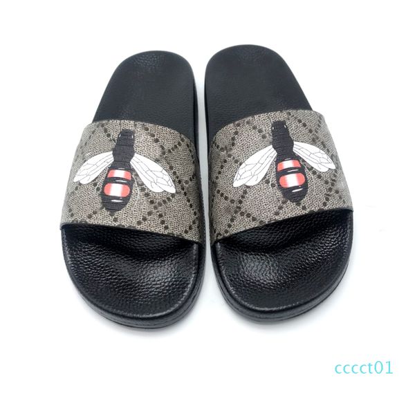 

2019 lux flower designer sandals heel leather sandals designer print soft leather rubber men women sandals slipper size 36-46 with box ct01, Black