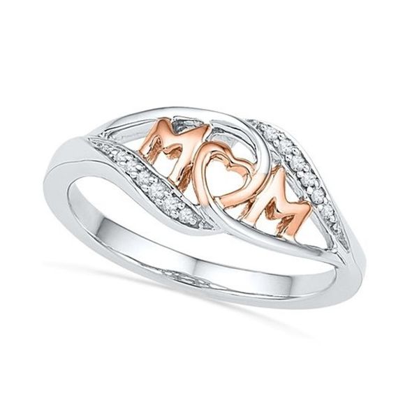 Любовь мама кольца Crytsal розовое золото сердце кольцо для женщин мать подарок на день рождения мода ювелирных изделий падение