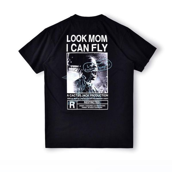

2020 ins spring summer american travis scott look mom mens designer t shirt women street casual tshirt, White;black