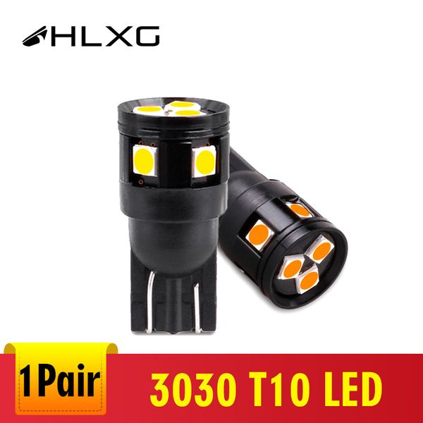 

hlxg 2pcs t10 led w5w 3030smd non-polar car led signal lamp reverse reading light clearance lamp auto wedge parking bulbs 2pcs