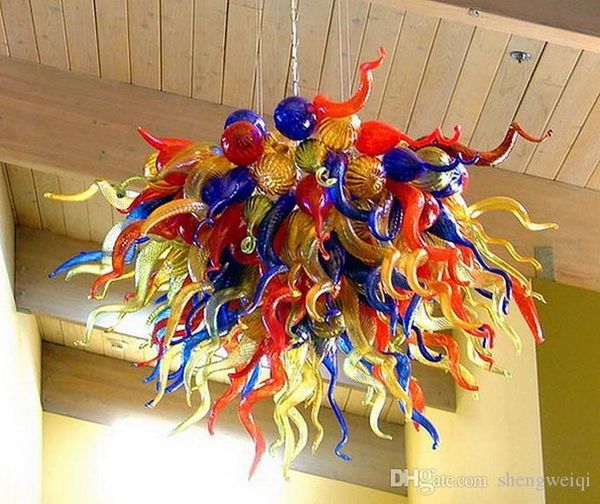 

Newest Chihuly Style Blown Glass Pendant Light Hotel Decoration CE UL Certifiacate Colorful Murano Glass Chandelier
