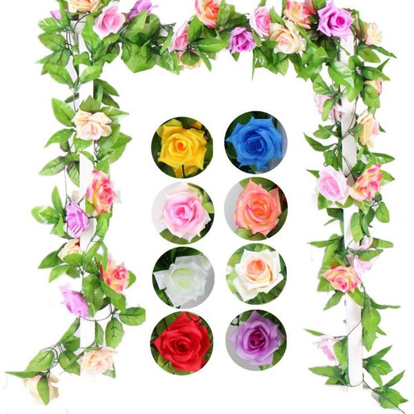 

decorative flowers & wreaths 235cm 9 simulation rose vine flower roses artificial christmas wreath fake farmhouse decor forever