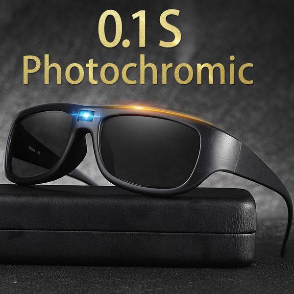 

2020 smart dimming men polarized pchromic auto darkenning sun glasses driving sunglasses solar power supply, White;black