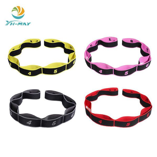 

yoga pull strap belt polyester latex elastic latin dance stretching band loop yoga pilates gym fitness exercise resistance bands