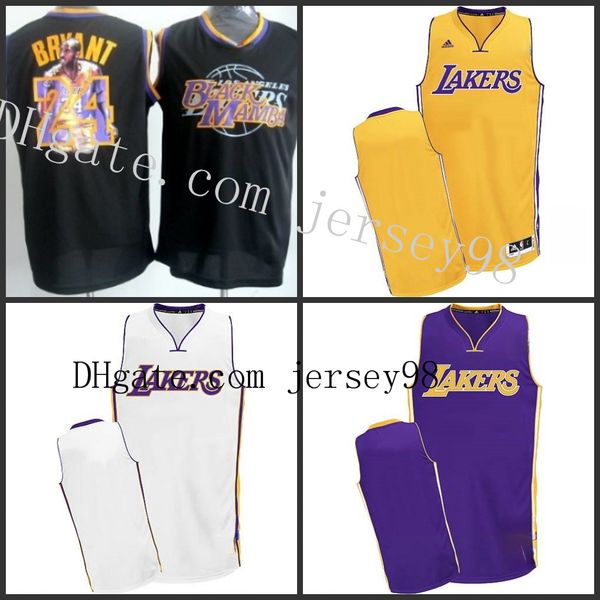 

los angeles laker men blank yellow nba swingman jersey, Black