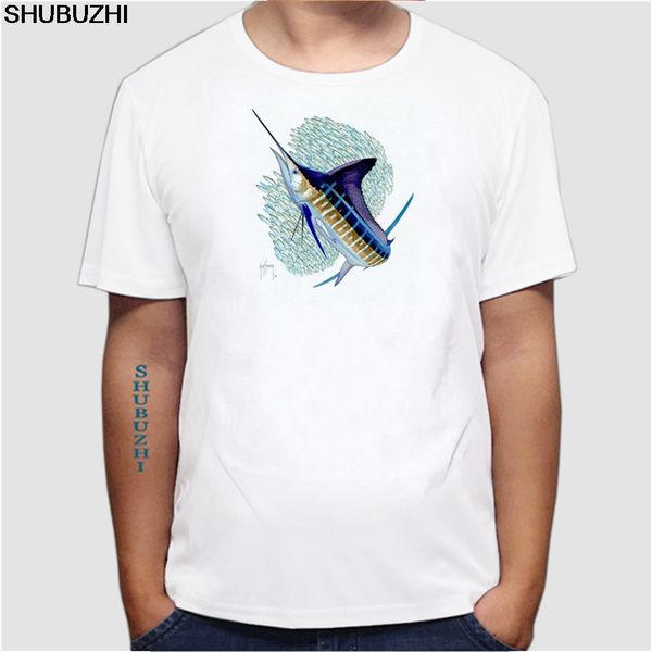 

последний мужчины t-shirt голодные тунец black marlin дизайн тенниска все виды рыбы печать одежда новизна hipster tops casual tees
