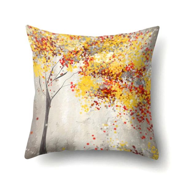 

selling new style simple fresh oil painting-style yellow peach skin pillow cover pillow case