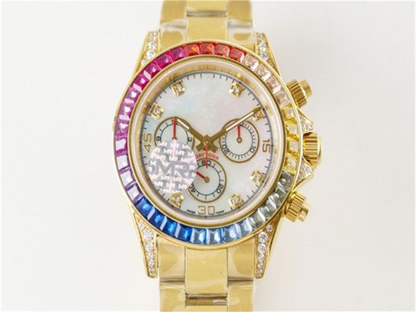 

116598rbow mens watches automatic 7750 mechanical orologio di lusso movement men diamond watch montre de luxe reloj de lujo v8, Slivery;brown