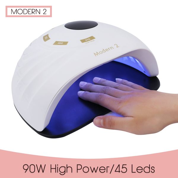 

modern 2 uv lamp led nail lamp nail dryer for all gels polish sun light infrared sensing 10/30/60/99s timer smart for manicure