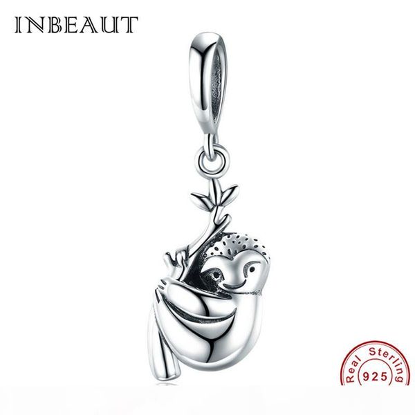 

wholesale 925 sterling silver lovely sloth beads jewelry making,cute tree animal charm,s925 fit pandora bracelet pendant, Bronze;silver