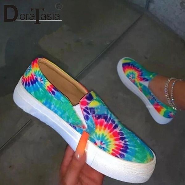 

doratasia big size 35-43 new female mixed colors loafers casual sneakers women fashion flat platform multicolor shoes woman, Black