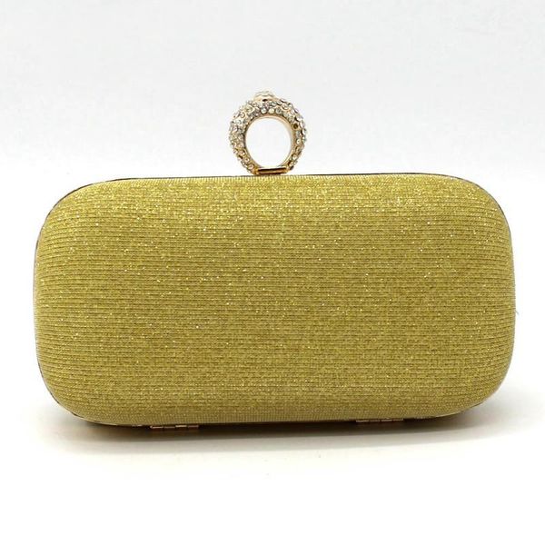

gold women clutch handbag dull polish glitter wedding purse and handbag finger ring clutch luxury handbags women bags designer