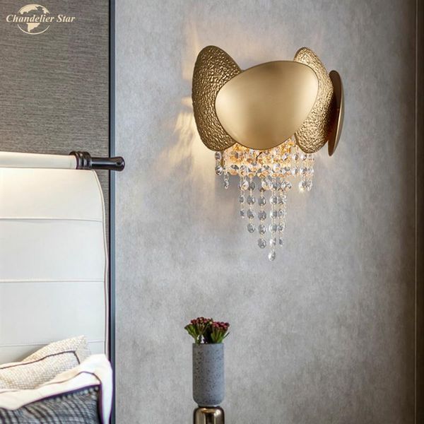 

wall lamp postmodern luxury led crystal for bathroom bedroom living room staircase corridor gold lighting fixtures