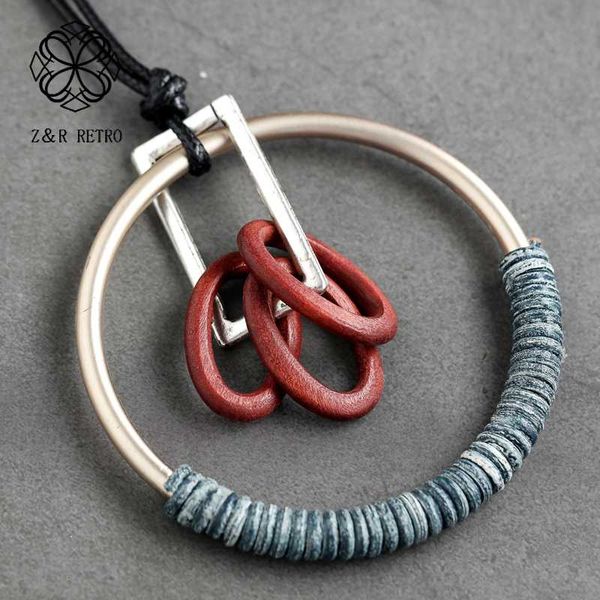 

vintage jewelry for women long necklace wood beads pendant necklaces & pendants jewellery suspension gothic rope chains chokers, Silver