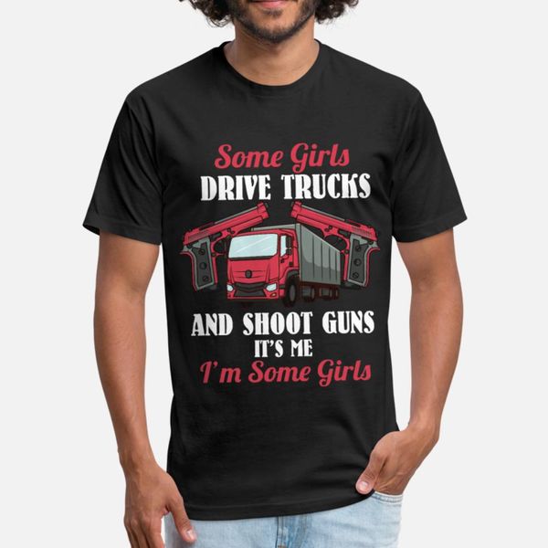 

truck driver gunstrucker guns girls truck guns mot t shirt men designs cotton round collar trend sunlight building summer style shirt
