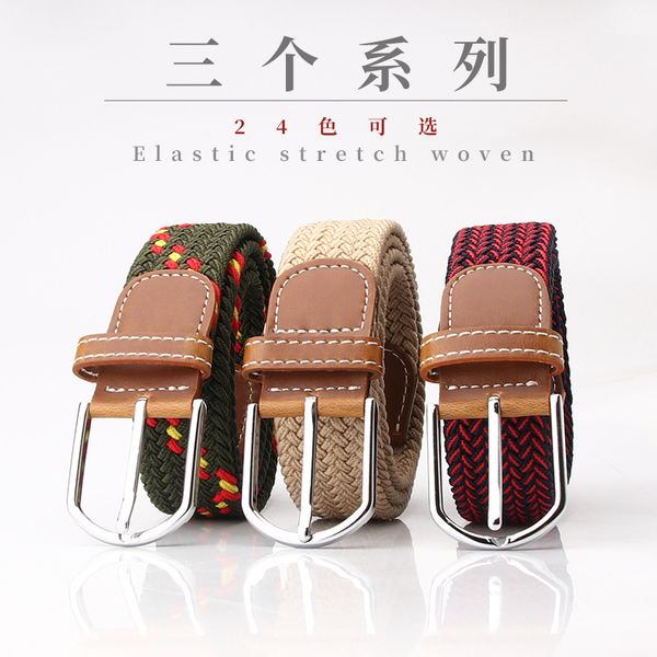 

new arrivals timelimited designers popular stretch woven womens canvas belt casual pin buckle womens belt mens elastic belt wholesale free, Black;brown