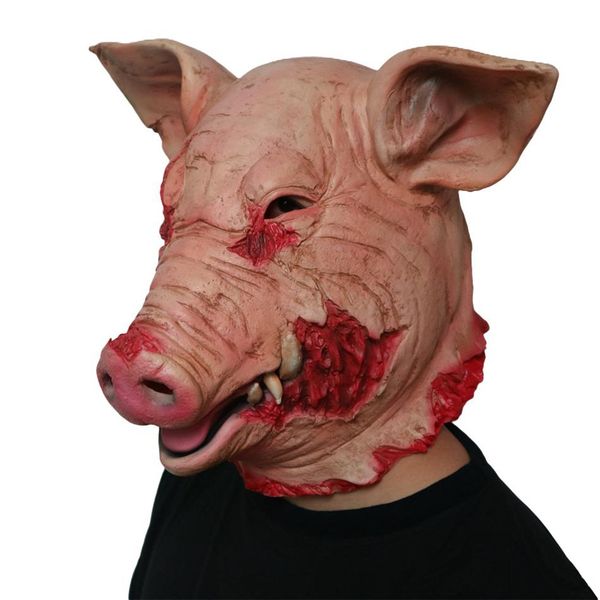 

halloween horror mask masquerade pig head mask animal cosplay costume the latex mask