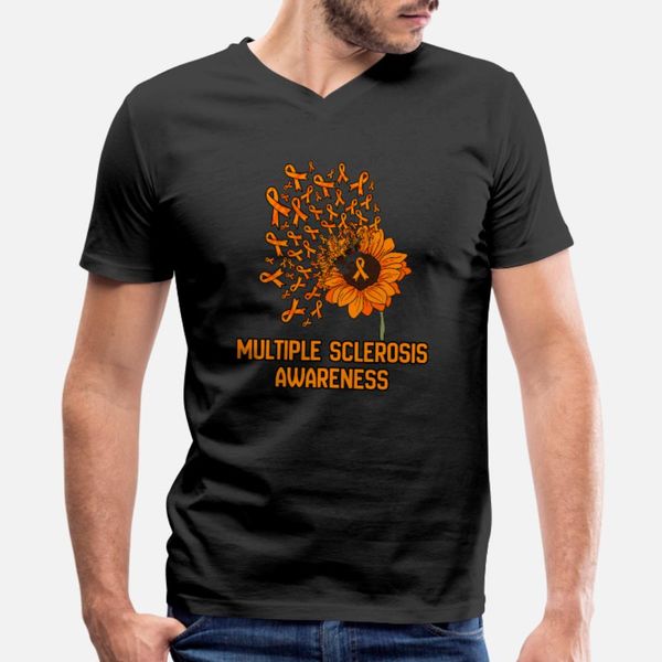 

multiple sclerosis sunflower t shirt men printed 100% cotton s-xxxl basic solid fit new fashion summer style original shirt