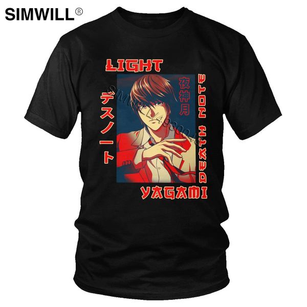 

light yagami death note tshirt men pre-shrunk cotton casual t-shirt round neck short sleeve manga anime tee shirt clothing merch