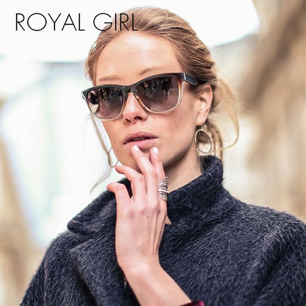 

royal girl classic square polarized sunglasses men women brand design vintage solid sun glasses male driving goggles uv400 ss485, White;black