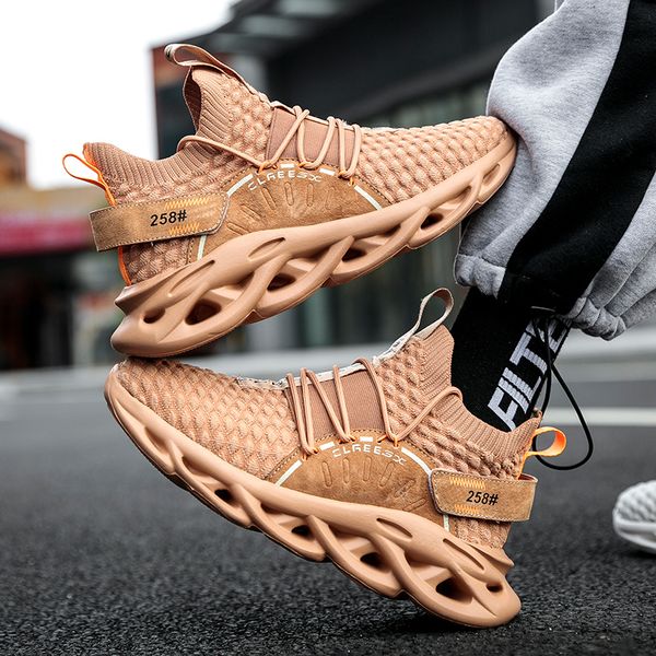 

2020newualityrunningshoesmenbreathablebladesneakersmensummercushioningsportshoeslace-upnon-slipmenstrainer, Black