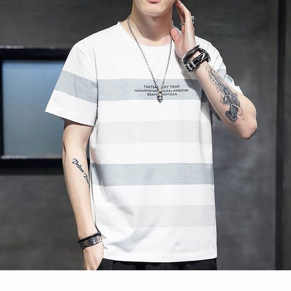 

2020 summer short-sleeved t-shirt men new men korean ins loose fashion short-sleeve t-shirt bottoming shirt tide, White;black