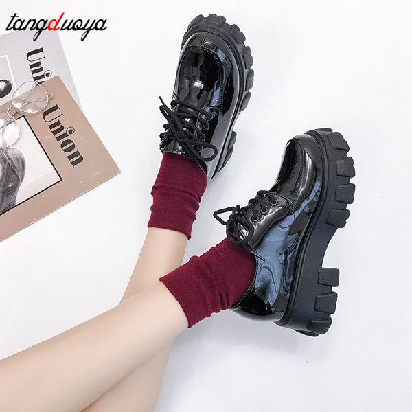 

shoes japanese school uniform jk student shoes girls women kawaii lolita soft sister round toe platform heel chunky sneake, Black
