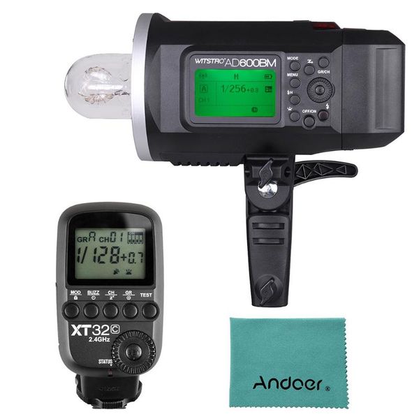 

godox witstro ad600bm 600ws gn87 outdoor flash strobe + godox xt32c wireless power-control flash trigger transmitter for