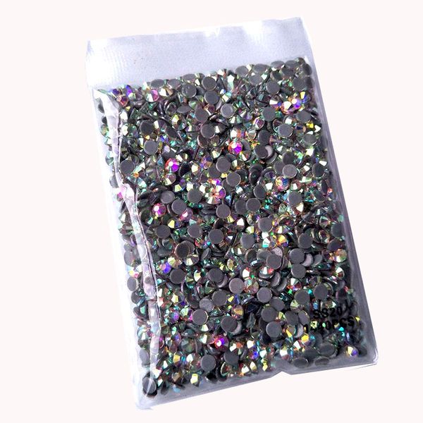 

crystal ab ix rhinestone flatback 16 cut facets fix rhinestones wedding decoration, Silver;gold