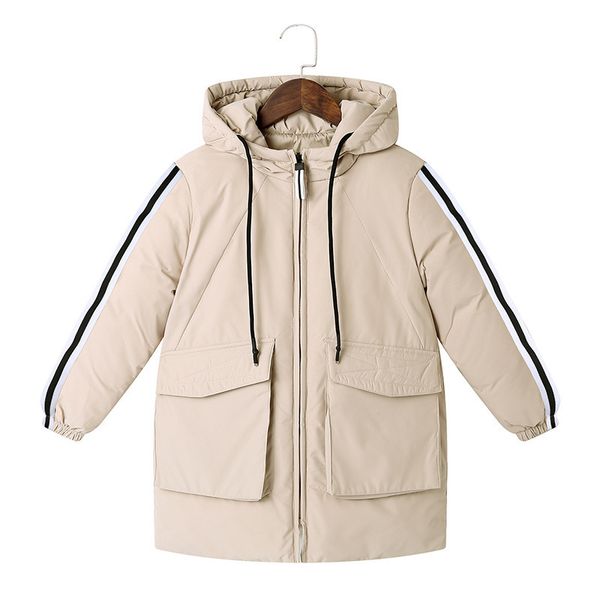 

yixin feather children's down jacket mid-length thickened down jacket for boys and girls medium and large children's western style, White