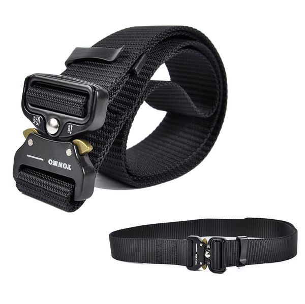 

heavy duty 1.5"inch nylon belt tactical waist men's pants jeans adjustable waist casual canvas webbing nylon strap belt, Black;green